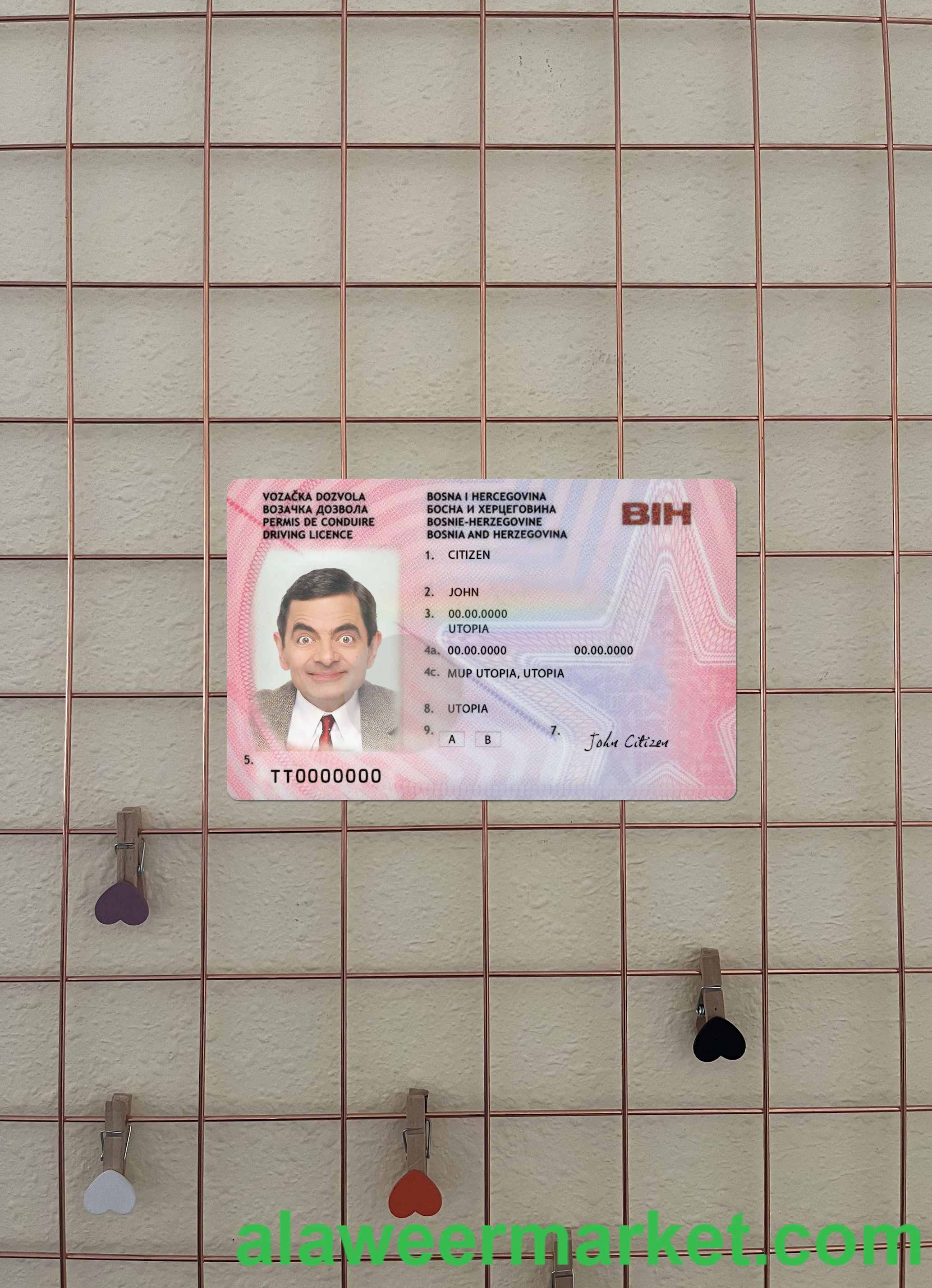 Bosnia and Herzegovina driving license version 2 photolook front